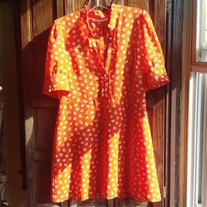 NWOT Zara Size XL orange floral print dress